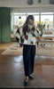 brown white cowhide jacket women western hair on leather