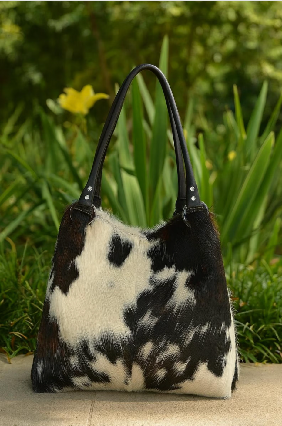 western purses for women with real hair on hide