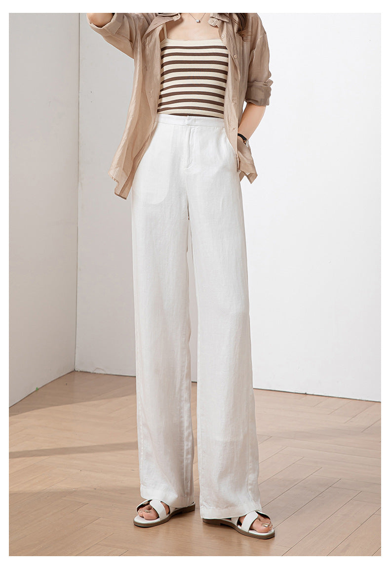Women linen pants for office and travel