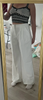 Women's White Pleated Loose Pants