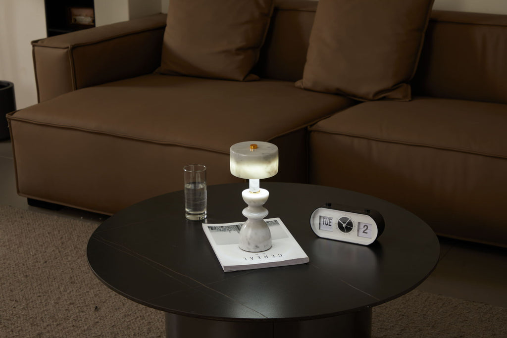 Rechargeable marble touch table lamp White