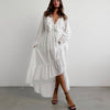White off shoulder chiffon maxi ruffle dress