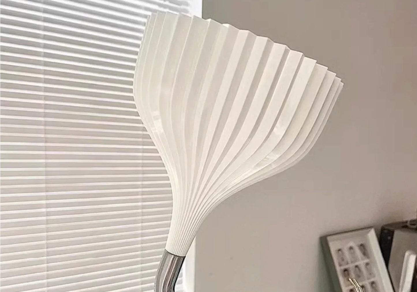 Modern Pleated Bedroom Wall Light Fixture White