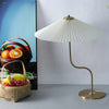 Retro s-shaped petal pleated table lamp white cover standard plugs and push-button switches