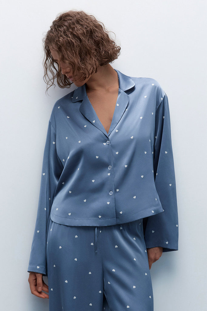 winter printed loose fit lounge wear set