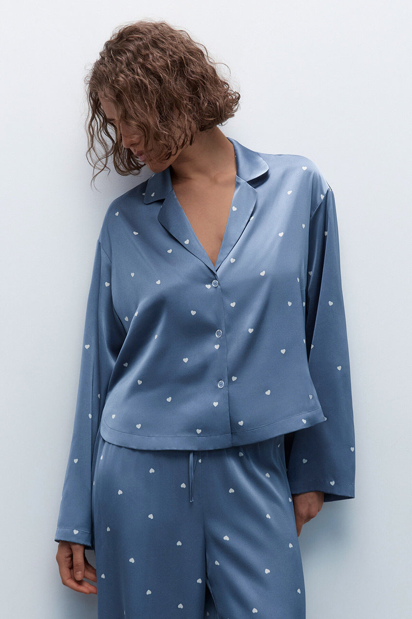 winter printed loose fit lounge wear set