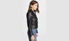 Black Leather Jacket Women Genuine Lambskin Biker Style
