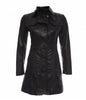 Women Leather Trench Coat Black Genuine Leather Long Coat