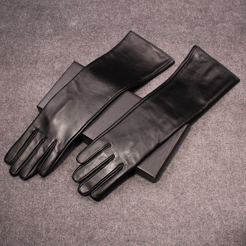 Long leather gloves for women opera length