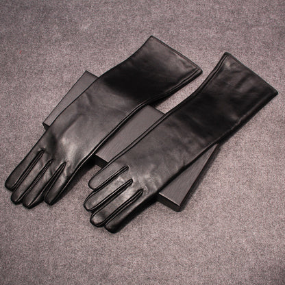 Long leather gloves for women opera length