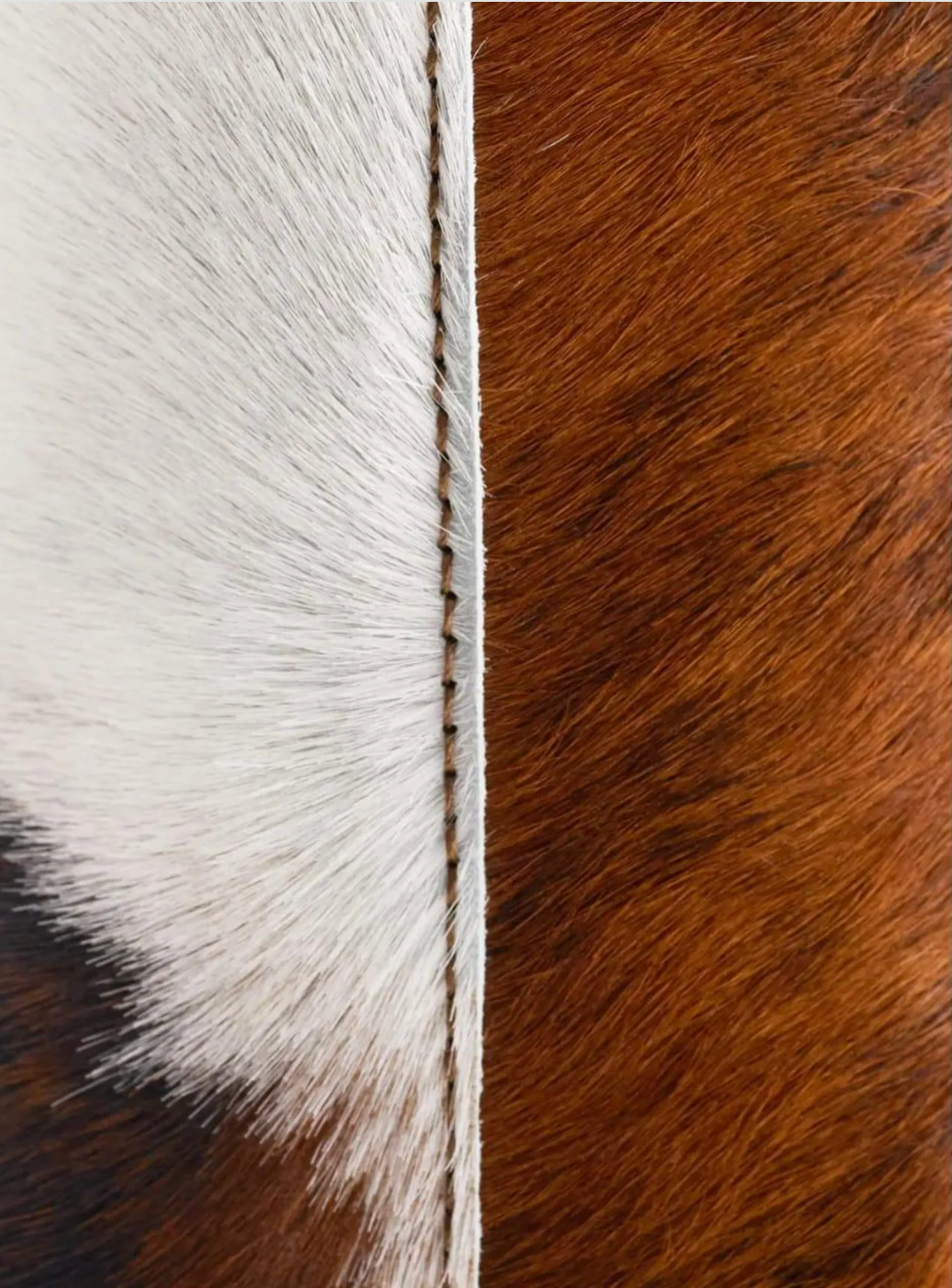 Brown white cowhide shoulder tote bag