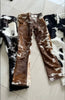 Brown Cowhide Pants Women Hair On Leather Trousers