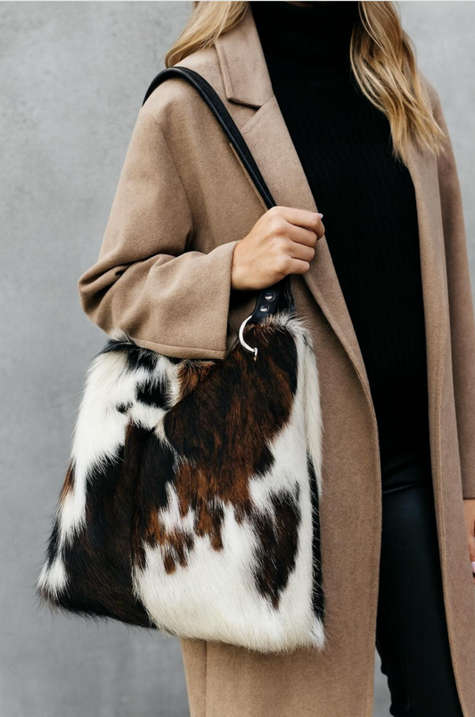 western purses for women with real hair on hide