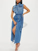 Tie Waist Denim Overalls for Women