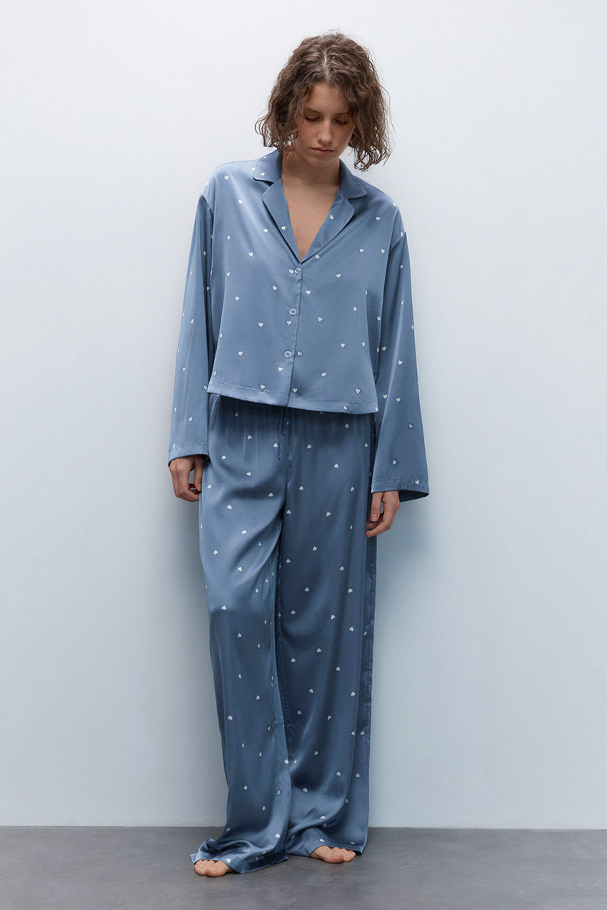 winter printed loose fit lounge wear set