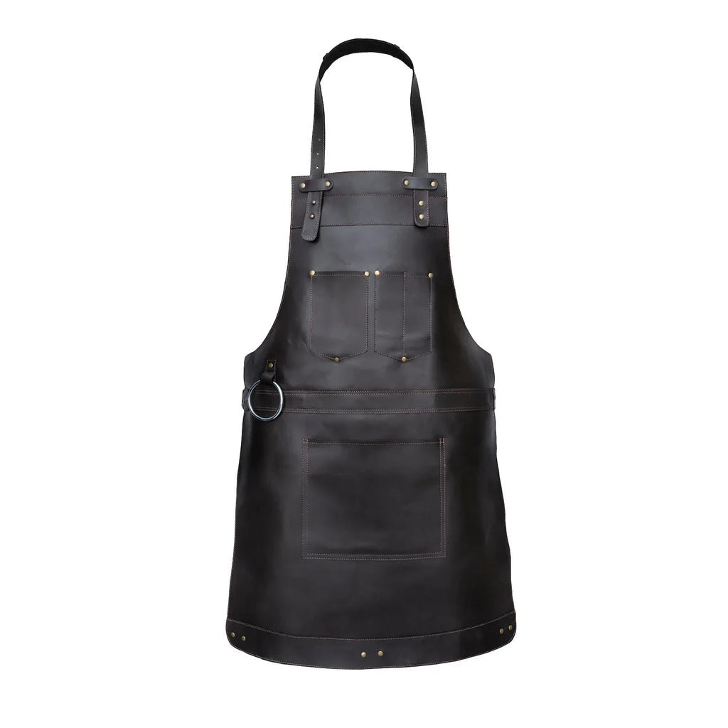 Real Leather Apron Brown Butcher BBQ Work Apron