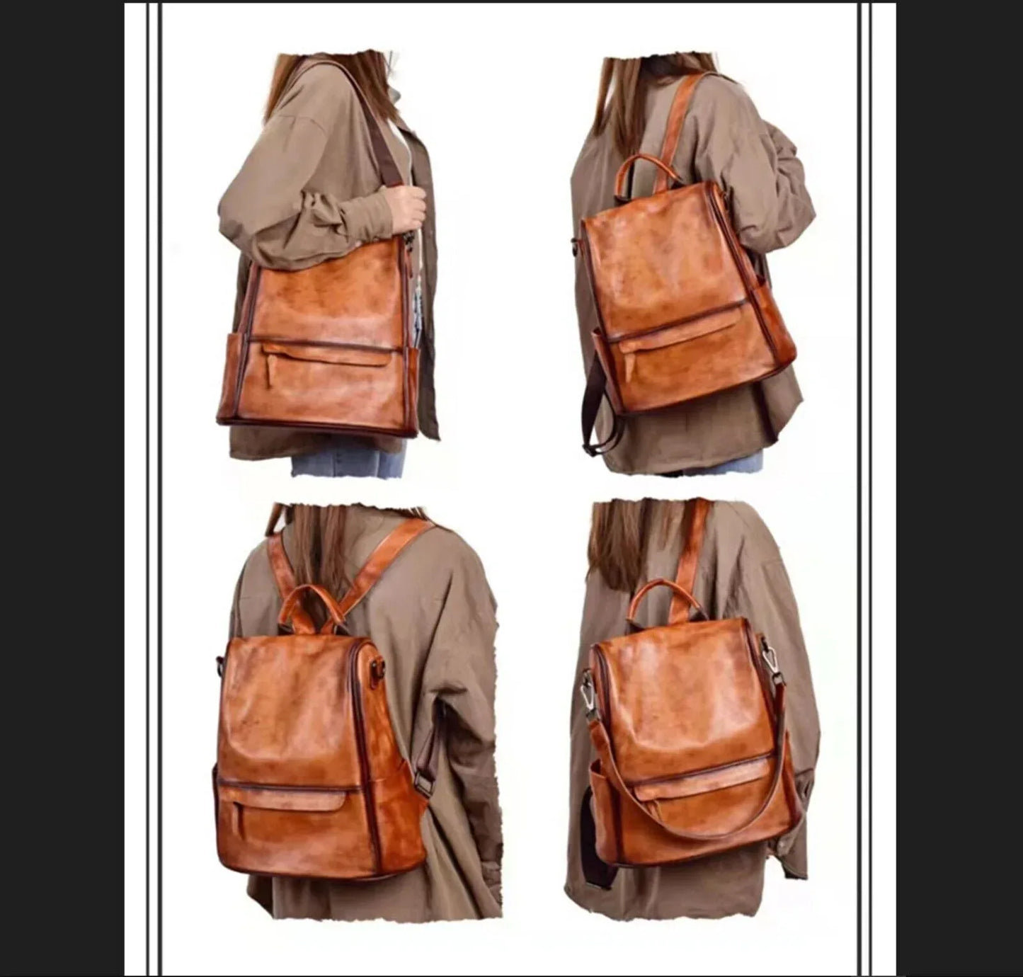 Real Leather Travelling Backpack