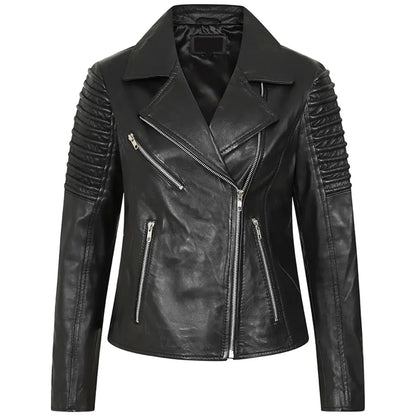 Women Leather Moto Jacket Biker Jacket