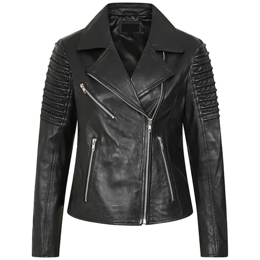 Women Leather Moto Jacket Biker Jacket