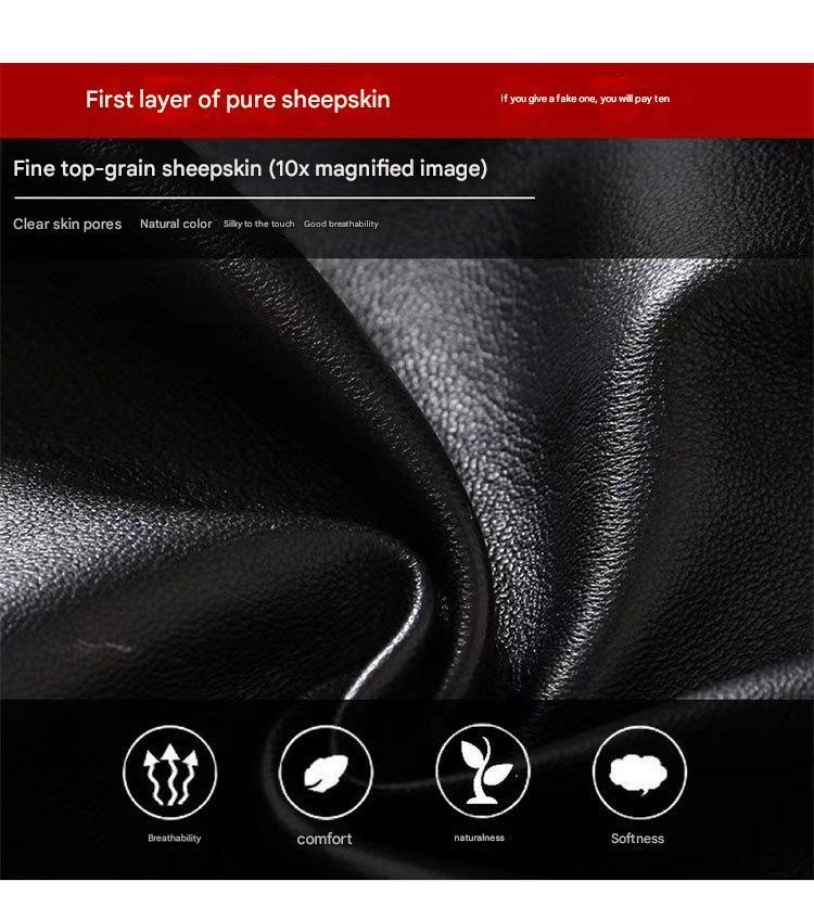 Women Leather Pants High Rise Black Cuff Trousers