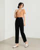 Women loose cropped pants in soft pink