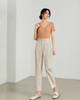 Women loose cropped pants in soft pink