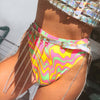 women holographic harness set belt chain skirt festival outfit set