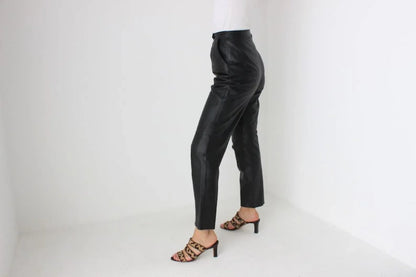 Genuine Leather Women High Waist Pants