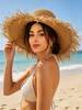 Women’s Hand Woven Wide Brim Straw Beach Hat