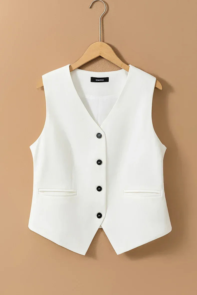 Women's Sleeveless Workwear Vest Tailored Fit for Office & Casual Wear