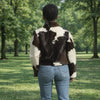 Women western hair-on cowhide leather jacket brown