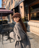 Women’s Genuine Leather Newsboy Cap Sheepskin Painter Hat