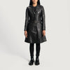 Black Leather Trench Coat Women