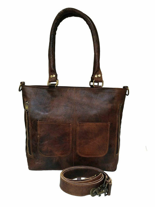Womens leather carryall tote bag large shoulder bag