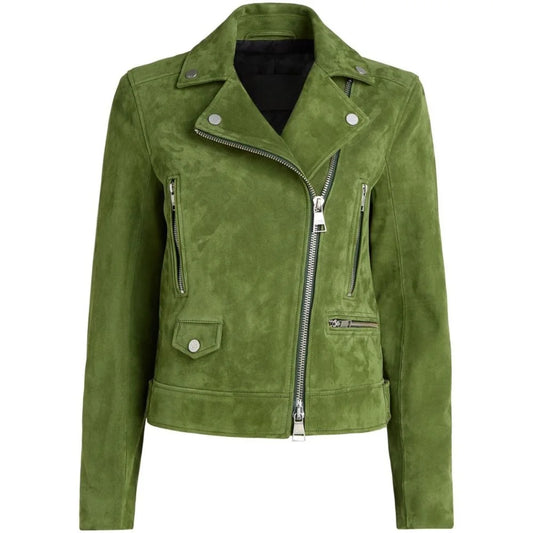 Green Suede Jackets For Women Leather
