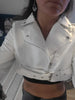 cropped faux leather moto jacket women biker