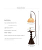 retro wood floor lamp with side shelf lighting