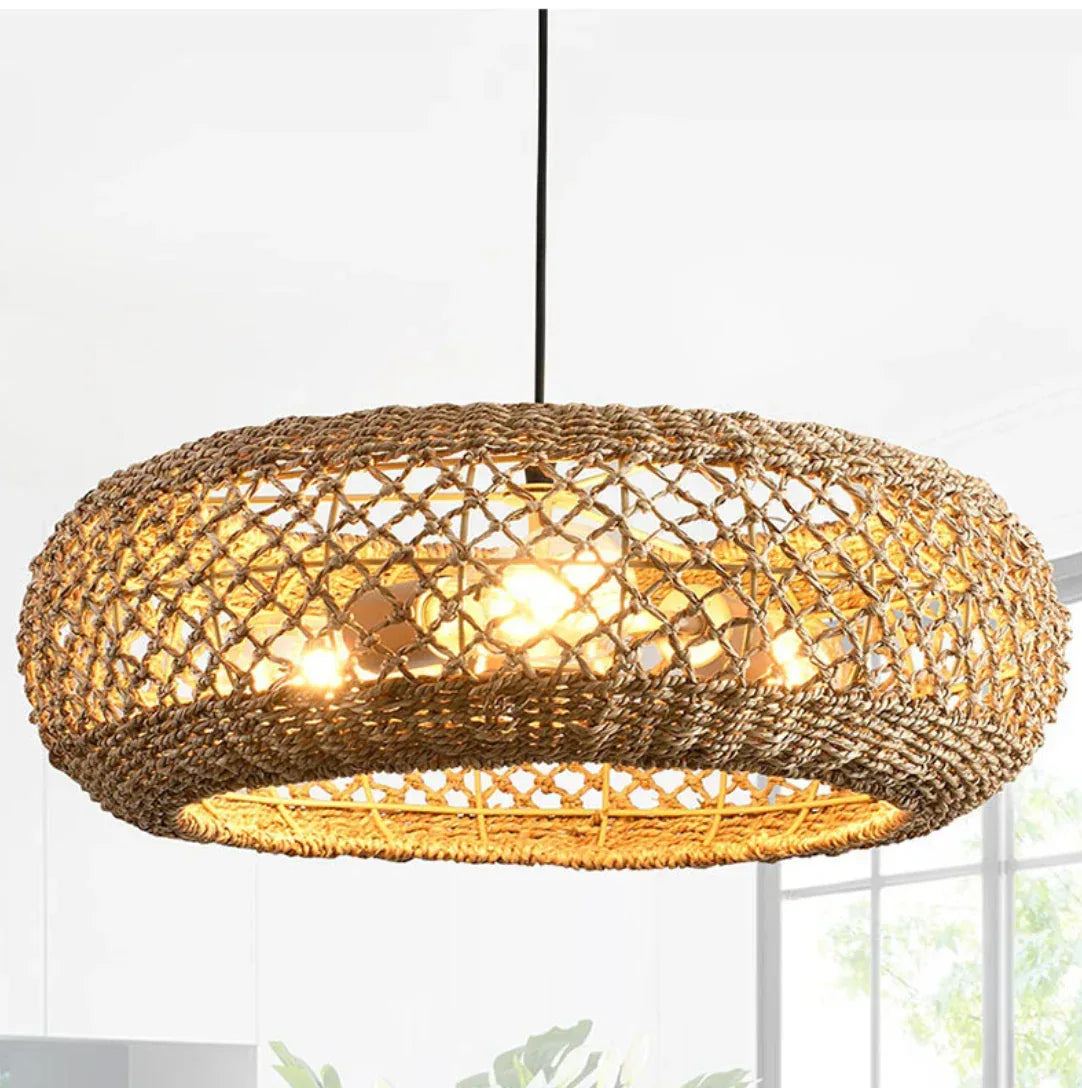 Handwoven Rattan Chandelier Pendant Lamp