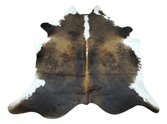 Genuine Cowhide Rug Dark Tricolor 6ft x 5ft