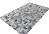 Real Cowhide Patchwork Rich Grey