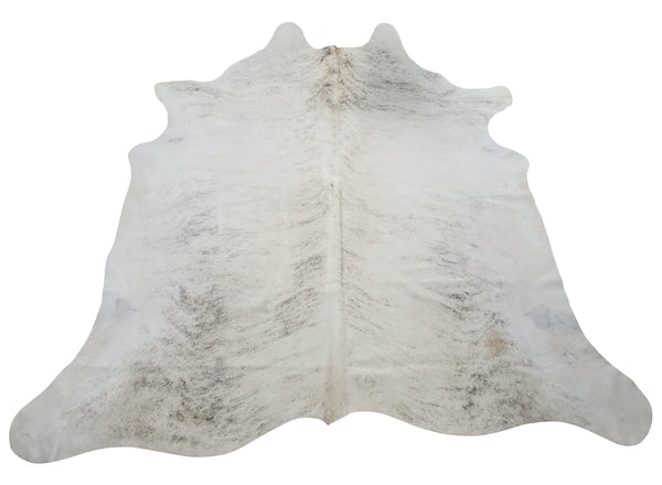A brand new beautiful natural cowhide rug mix of exotic brindle with shiny grey white for living room or rustic man cave free shipping USA