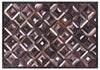 Cowhide Patchwork Rug Natural Black Brown Diamond Design