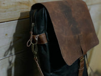 Real Waxed Leather Messenger Bag