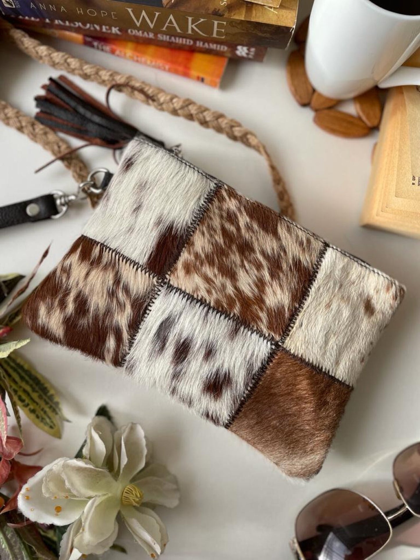 Natural Cowhide Clutch Purse