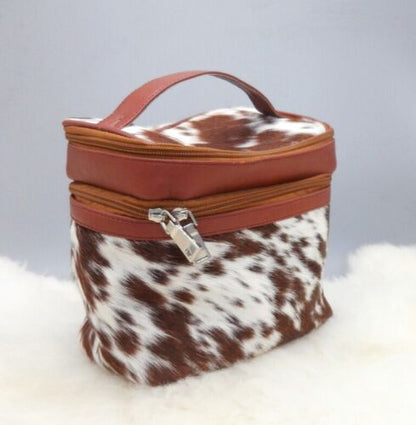 Cowhide Makeup Bag