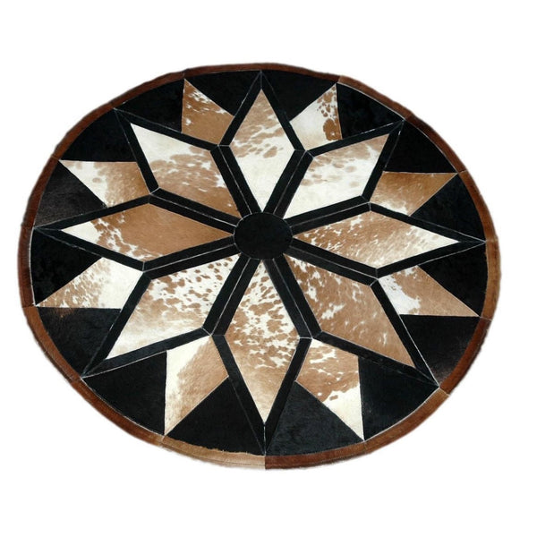 Add a touch of luxury to your home with this beautiful real cowhide patchwork rug. 