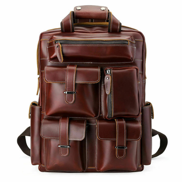 The real leather backpack is the perfect companion for hikes, trips and everyday use. With its classic design and sturdy construction, it’s both stylish and functional. 