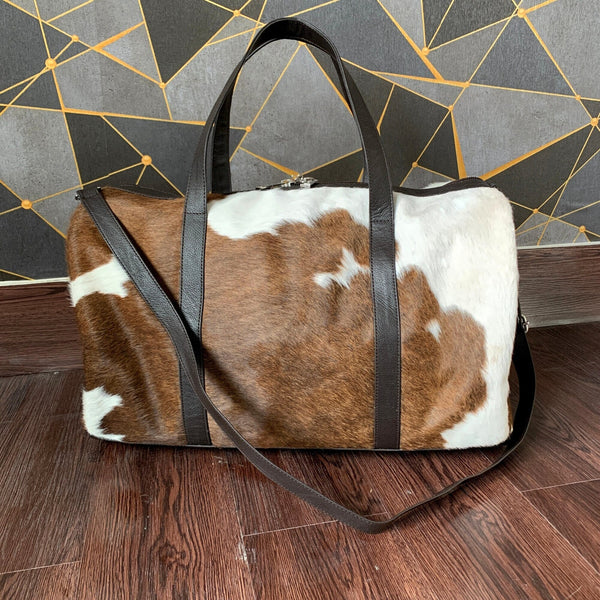 Cowhide Overnight Travel Bag