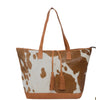 Brown Leather Cowhide Tote Bag