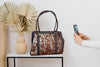 Cowhide Satchel Purse Bag